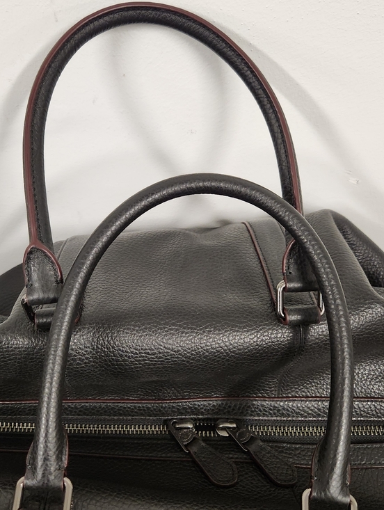 NEW Coach Boston Heritage Leather Duffel Bag Black Large Capacity w/Strap F70561 - Picture 6 of 16